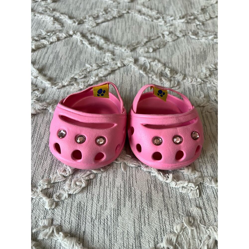 Build A Bear Workshop BABW Pink Crocs With Rhinestones Shoe Accessory